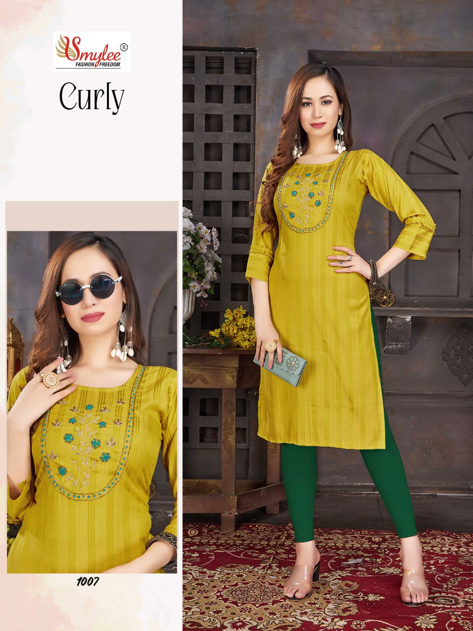 Curly By Rung Rayon Designer Kurtis Catalog